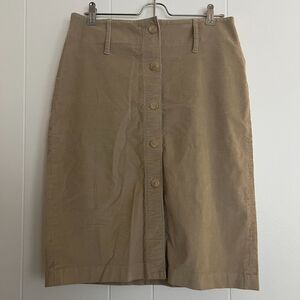 Vintage Women’s Express Stretch Corduroy Belt Loop Button Down Pencil Skirt 9/10